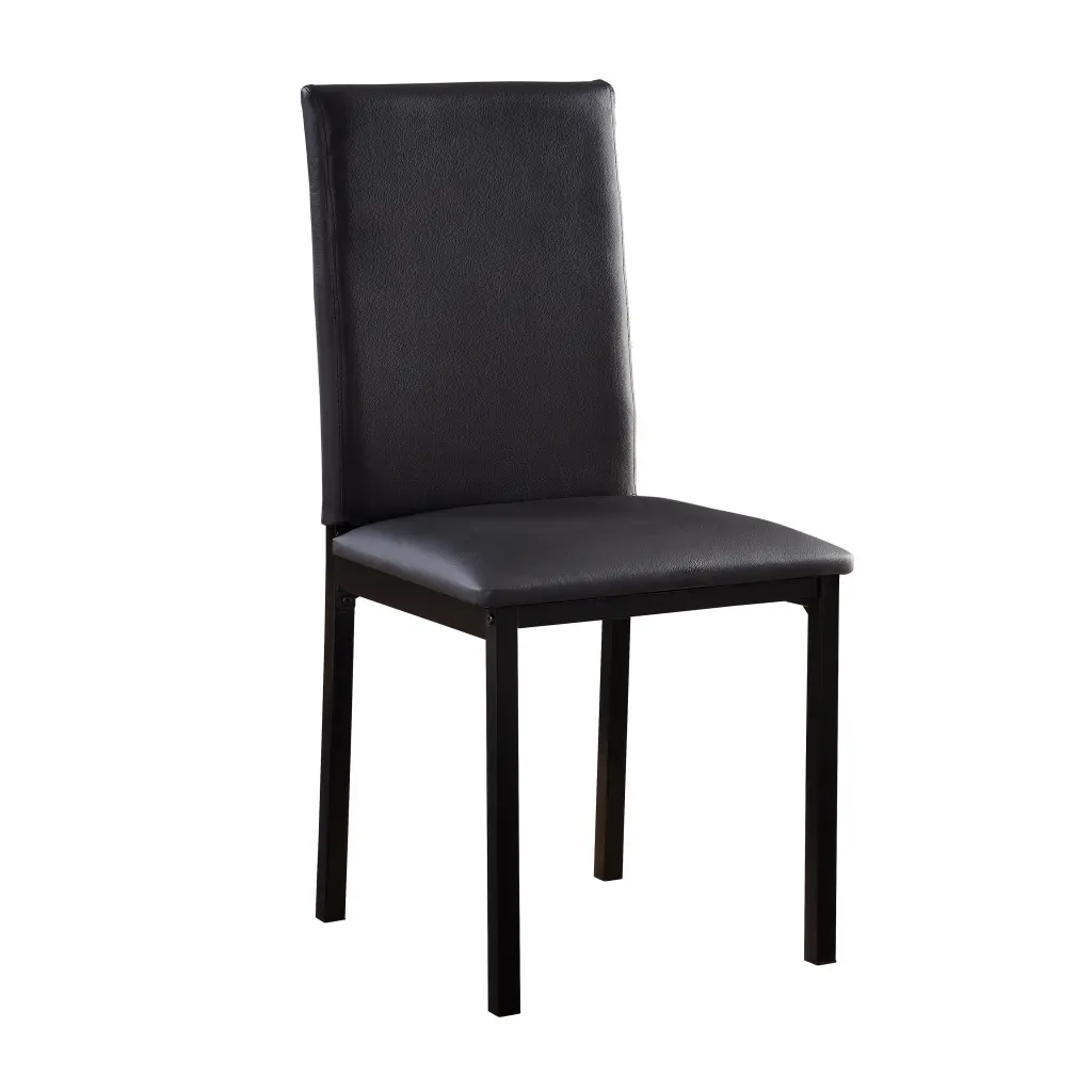 Set 4 Dining Chairs Black Faux Leather Upholstery Casual Dining Room Seating kanepe
