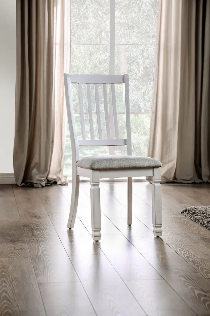 Set 2 Side Chairs Antique White Solid Wood Dining Room Home Decor kanepe