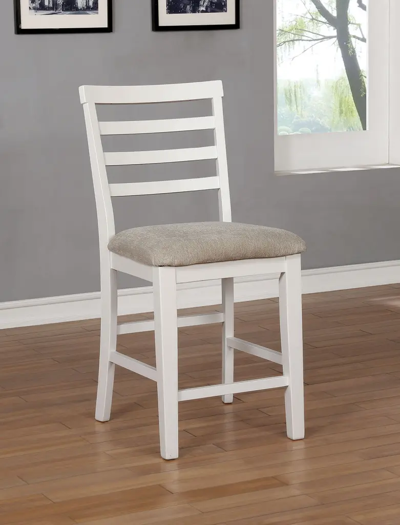 White Hue Solid Timber Counter Height Dining Chairs Set 2 kanepe
