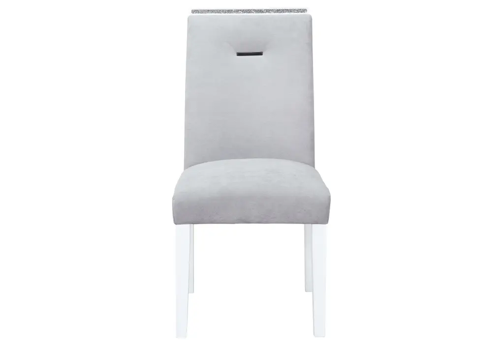 Ariya Grey White Dining Chair Kit 2 Gray Elastomer Timber Modern Design luxe modern furniture