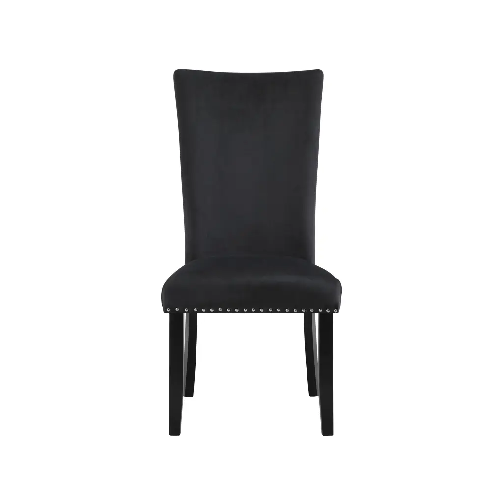 Jhoanna Black Dining Chairs Kit 2 Black Elastomer Timber Modern Seating luxe modern furniture