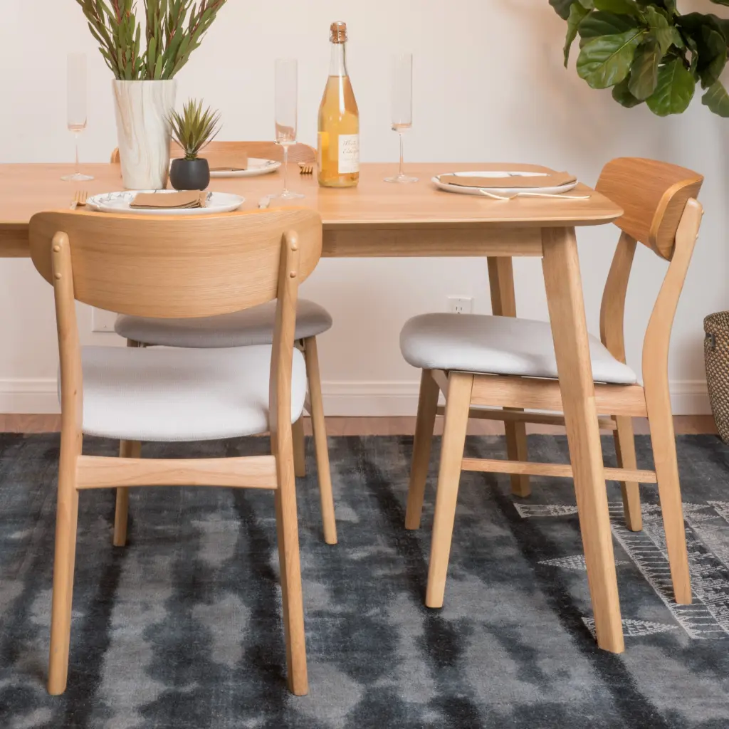 Dining Chair Set 2 Light Beige Modern Kitchen Chairs nh-bo
