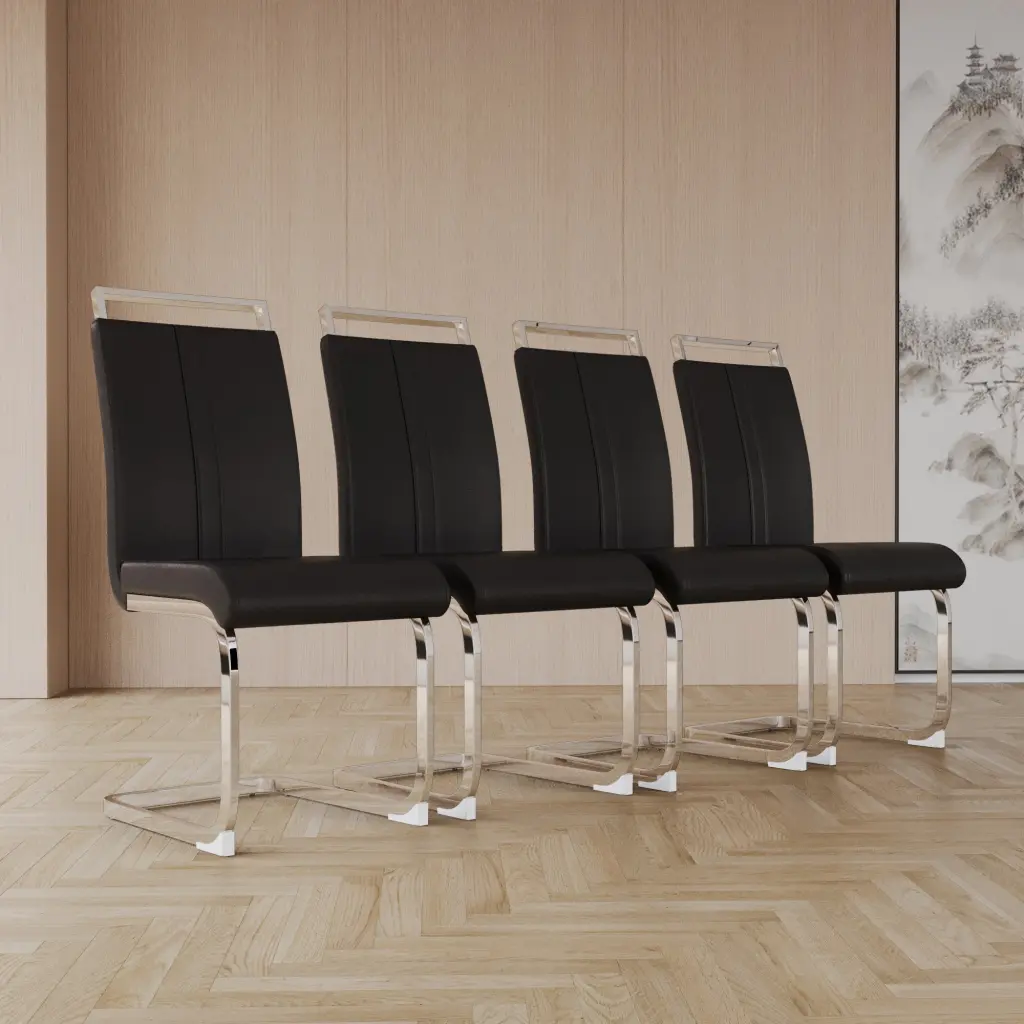 Modern Dining Chairs PU Faux Leather High Back Upholstered Side Chair nuoli furniture