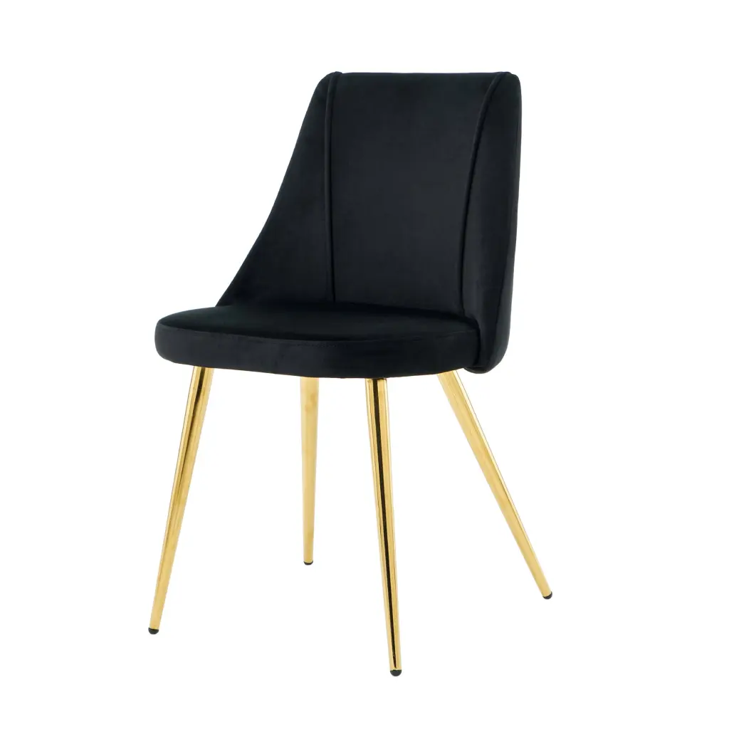Modern Effortless Velvet Dining Black Chair Home Bedroom Stool rnb