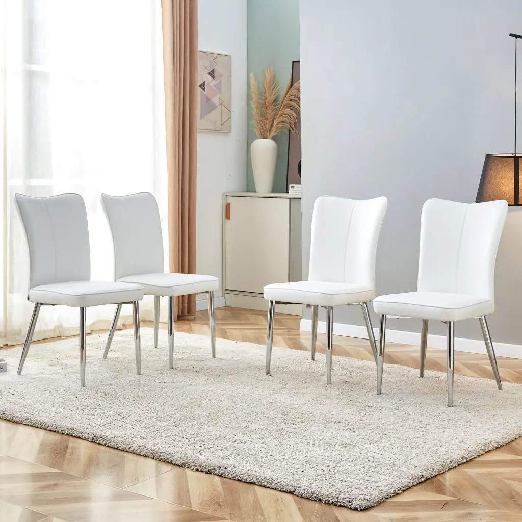 Modern Minimalist Dining Chairs 4 Piece Set White Office Chairs rnb
