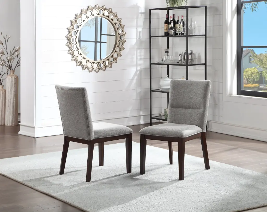Amalie Side Chair Set 2 Brown Dark Brown Timber Dining Chairs steve silver furniture