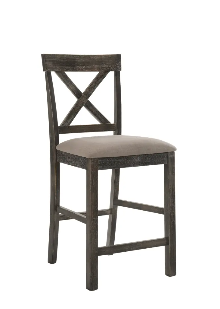 Martha II Tan Linen & Weathered Gray Finish Counter Height Chair Set 2 urban nest