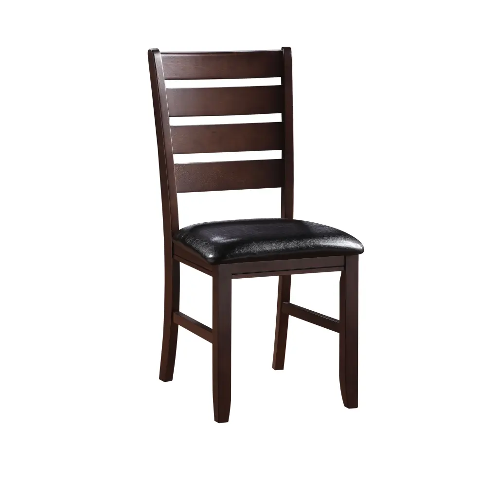 Urbana Black Synthetic Hide and Cherry Finish Side Chair Set 2 Dining Room urban nest