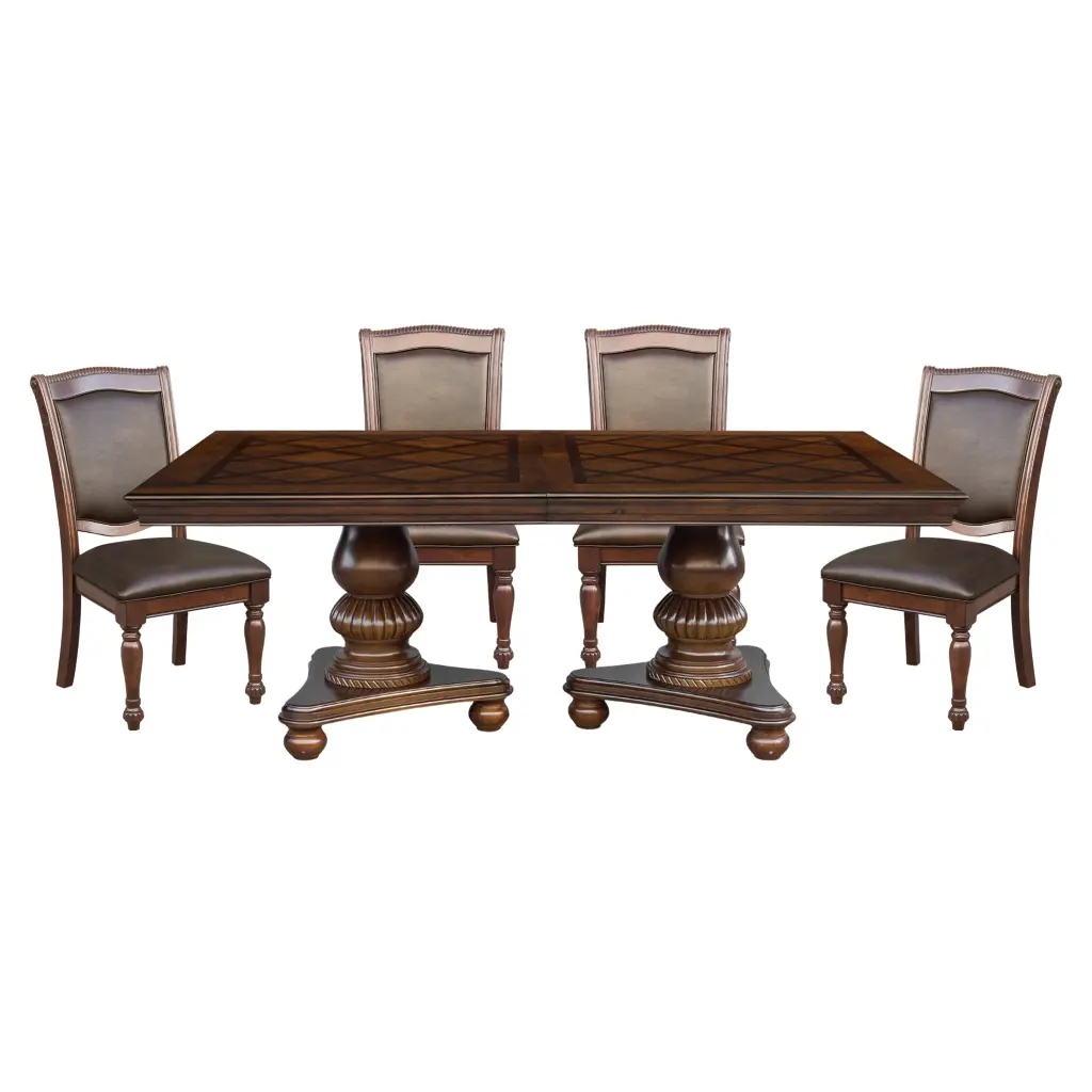 Traditional Style Dining Room Table Leaf and 4 Side Chairs, 5-Piece Set kanepe
