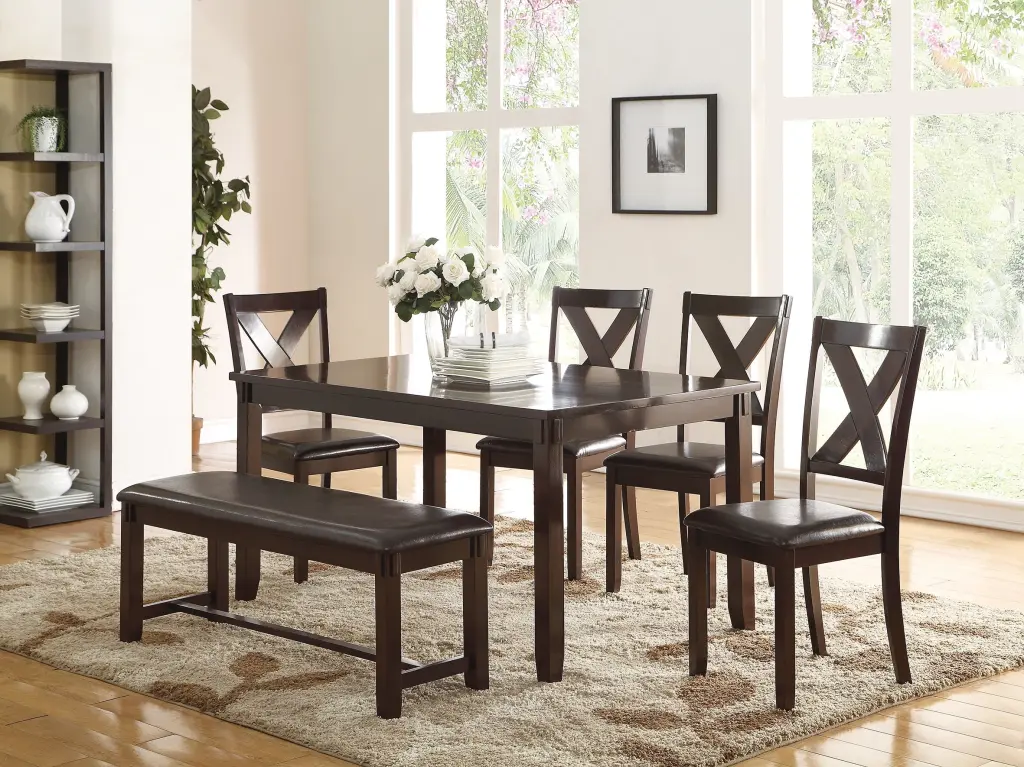 Casual Modern 6 Piece Dining Room Set Table and 4 Side Chairs kanepe