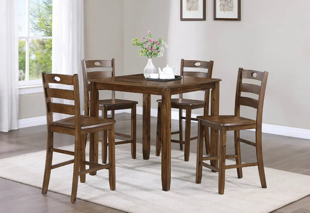 Casual 5 Piece Counter Height Dining Set Square Table and Chairs kanepe