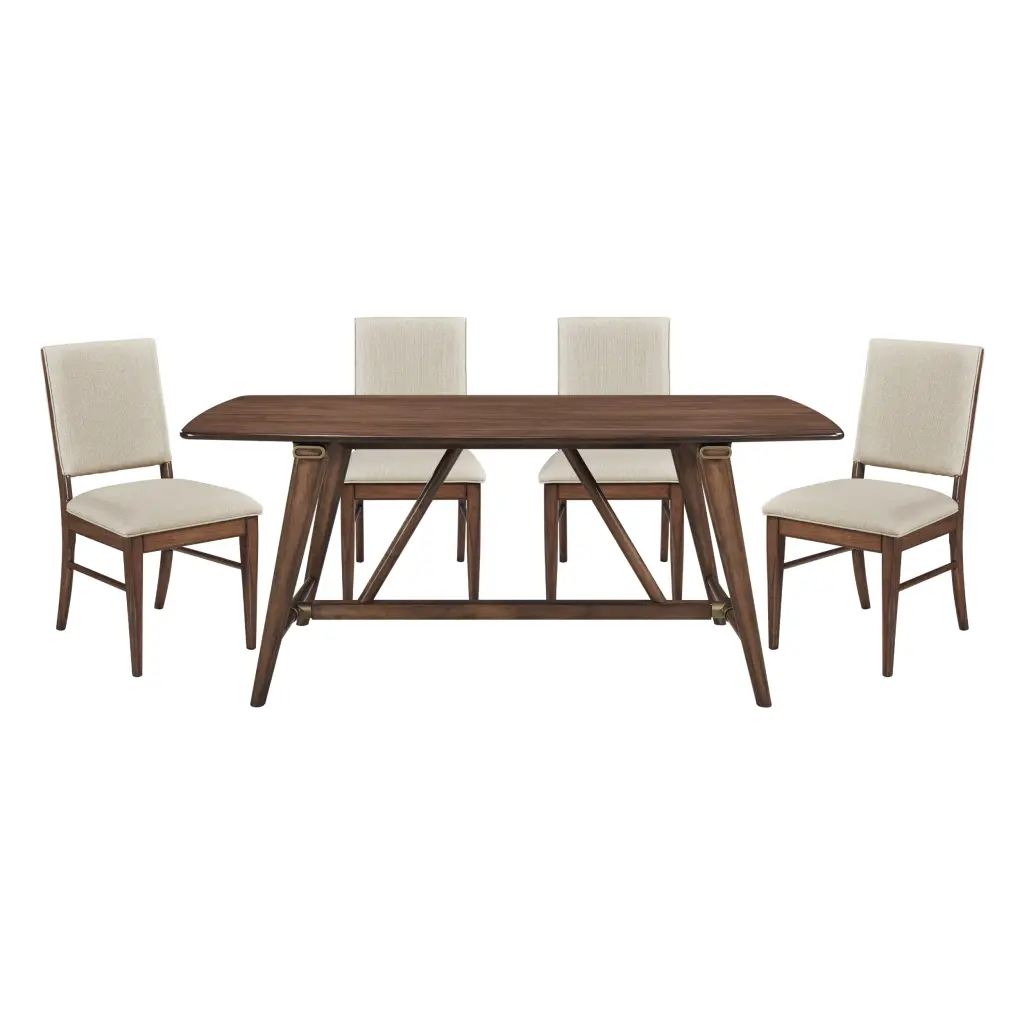 Modern 5-Piece Dining Set Upholstered Table and 4 Side Chairs kanepe