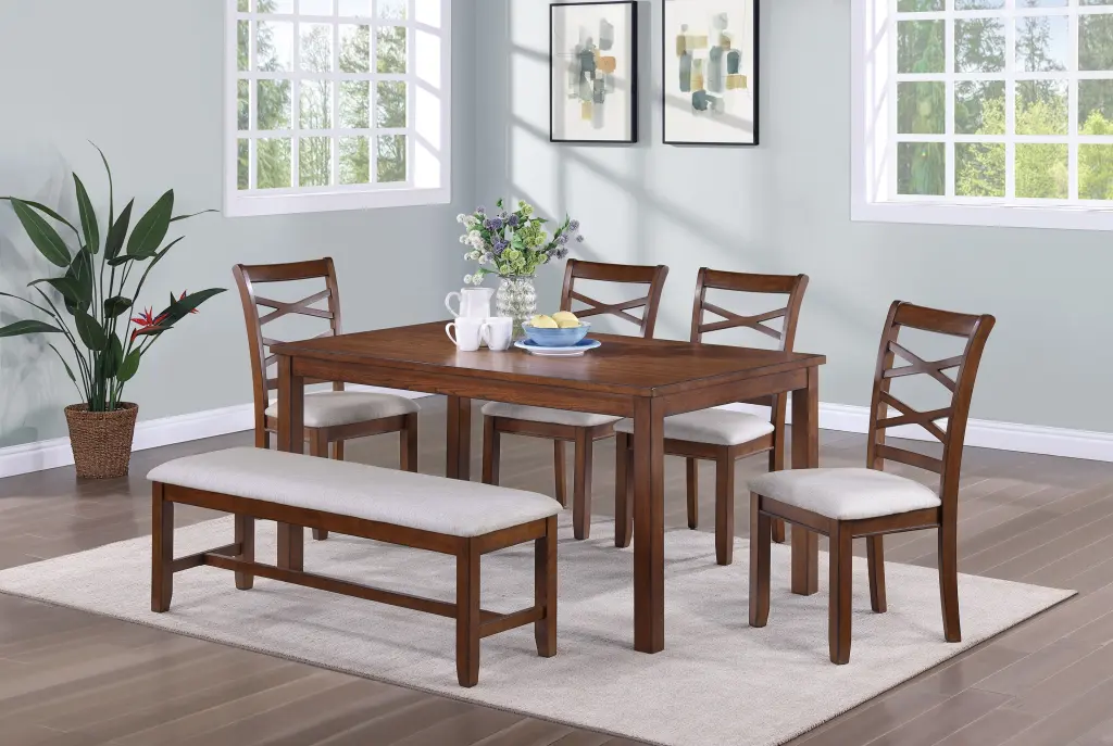 Modern Dining Room Set 6Pcs - Table and 4 Chairs Contemporary Home Decor kanepe