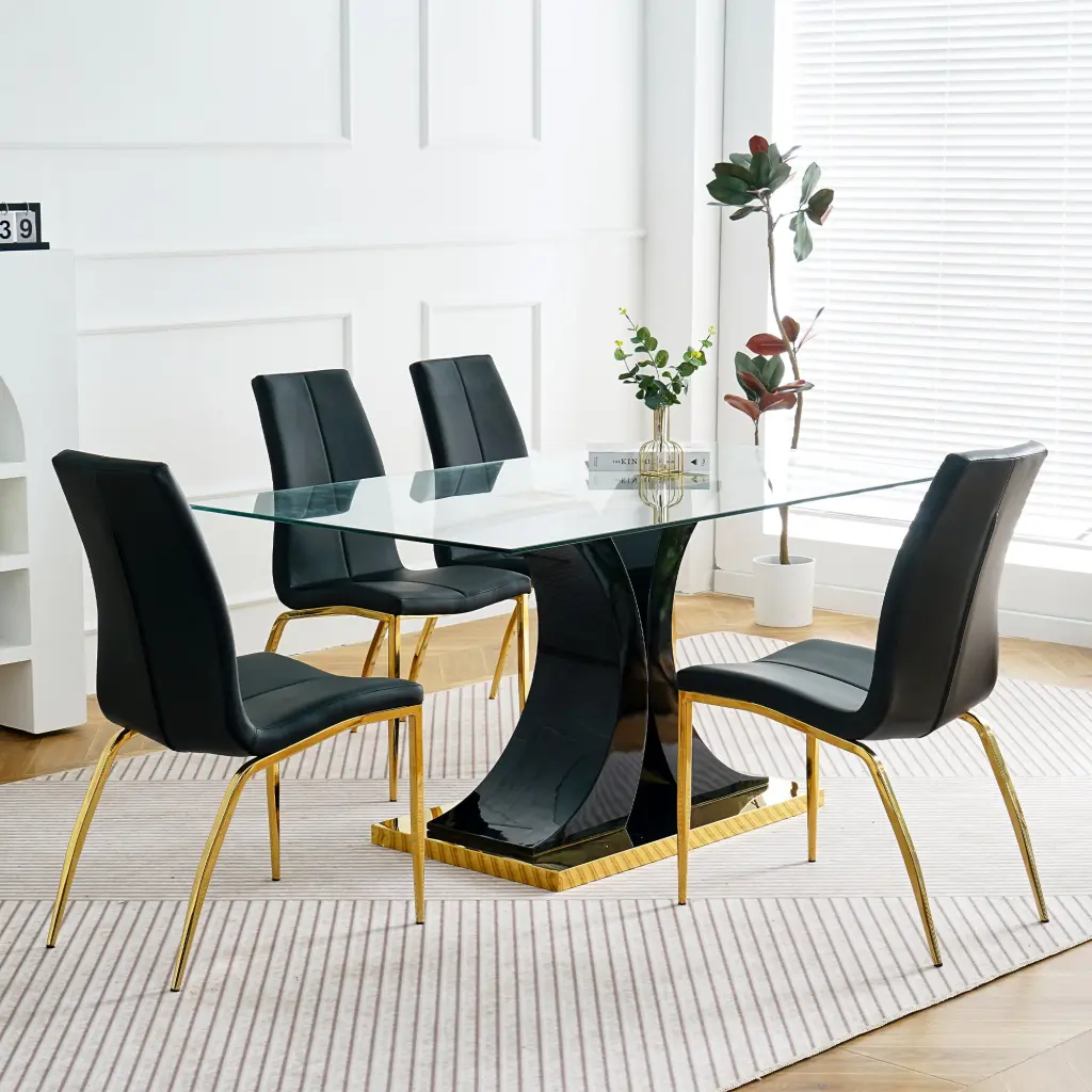 Modern Effortless Table And Chair Set One Table And Four Chairs Transparent Design youngmagic
