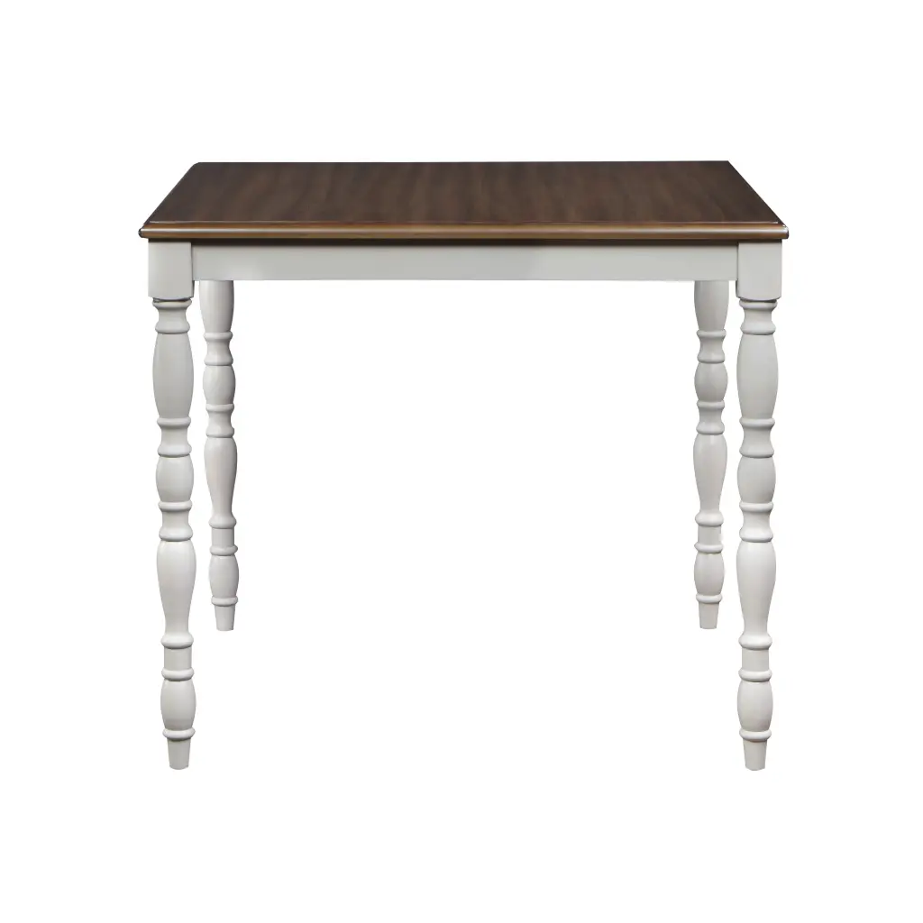 Bettina 5-Piece Counter Height Table Set Beige Material Antique White & Weathered acme onsite store