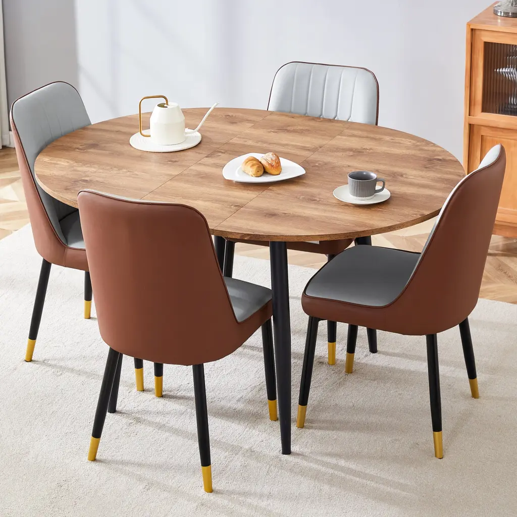 Table And Chair Set Modern Extendable Timber MDF Dining Table Kitchen Furniture droom w-1151
