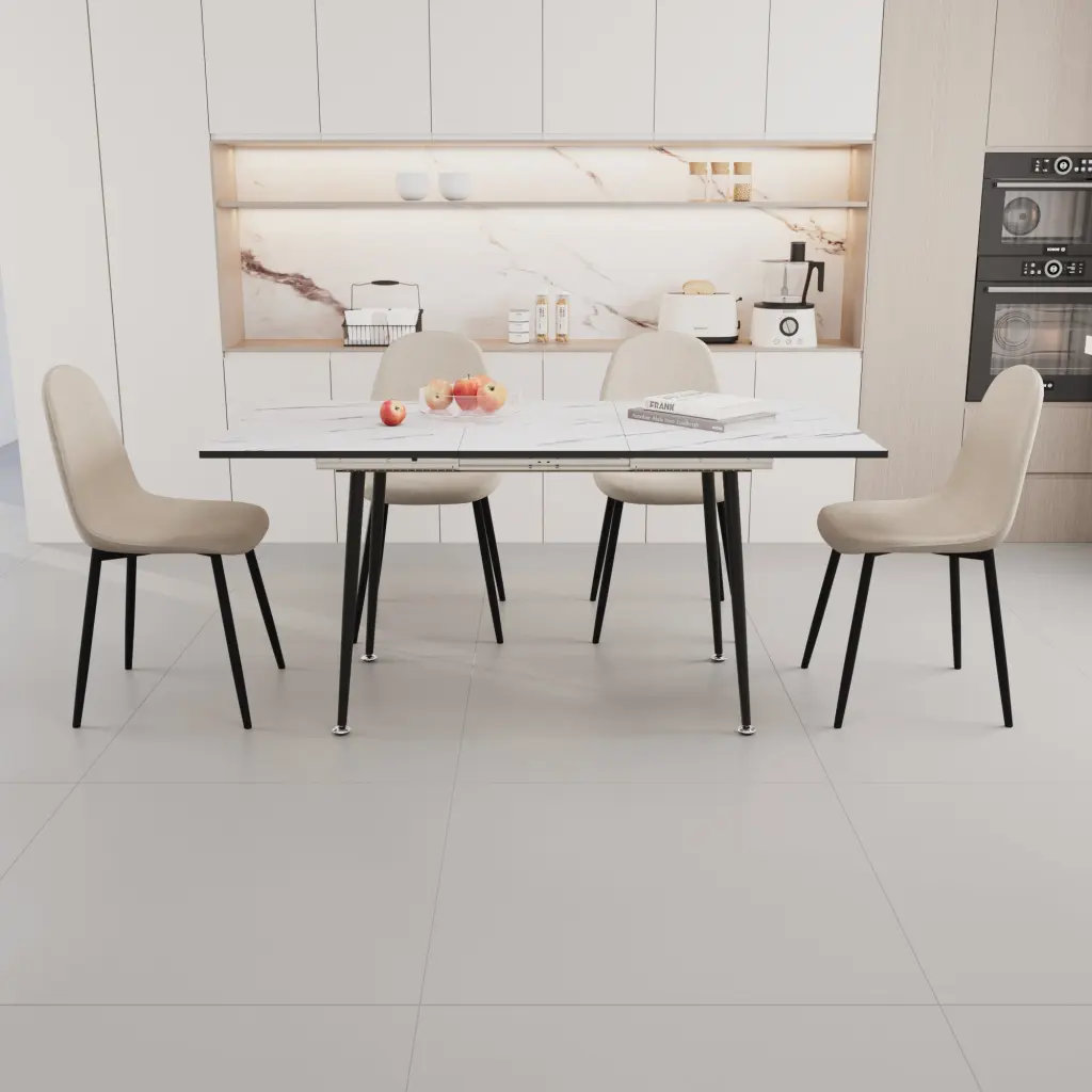 Scalable MDF Modern Dining Table And Chair Set Suitable 2-6 People Compact nuoli furniture