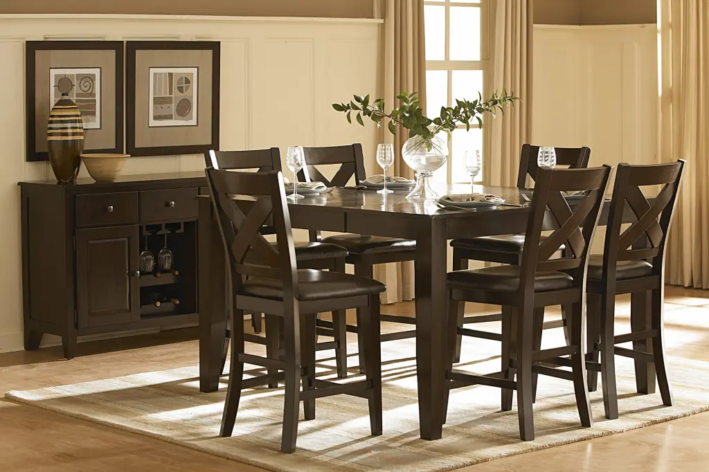 Strong Long Lasting Counter Height Dining 7Pc Set Table Self Storing Leaf kanepe