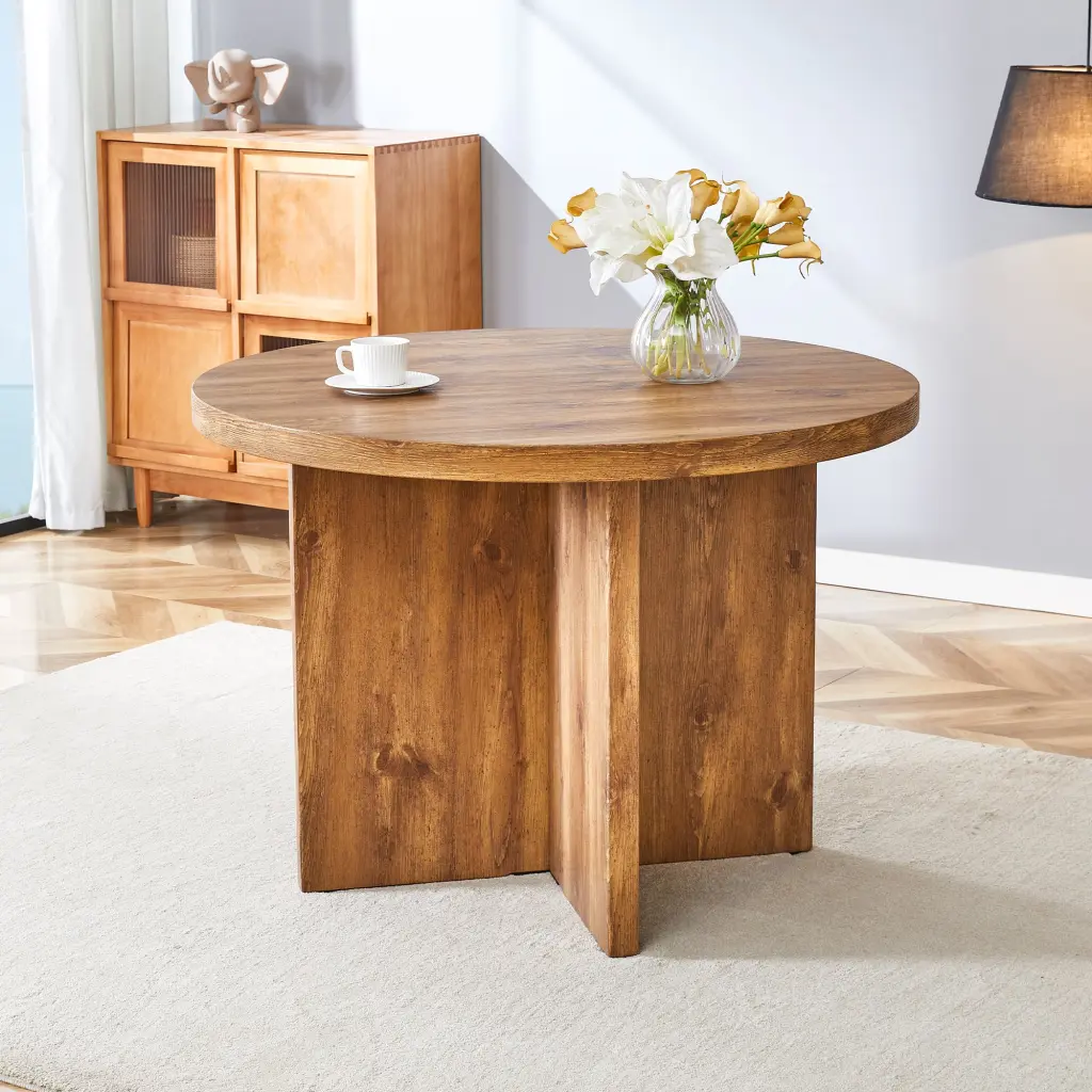 42 Inch Round Dining Table 4-6 People Modern Kitchen Table a-q house