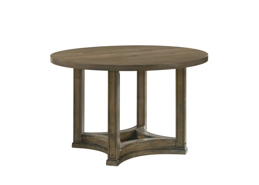 Parfield Round Dining Table Weathered Oak Finish - Solid Oak Wood Furniture acme onsite store