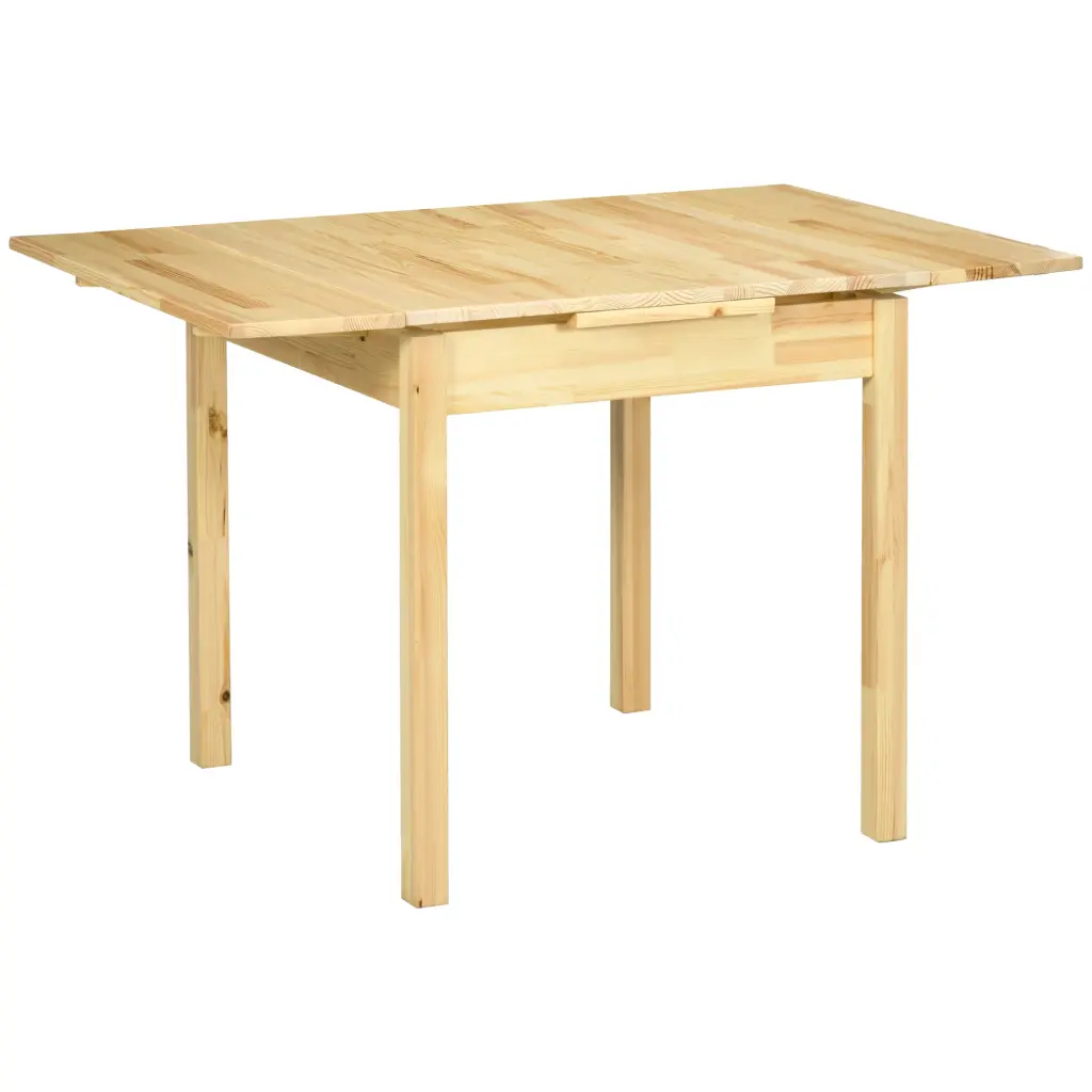 Homcom Folding Dining Table Pine Wood Frame Drop Leaf Tables Small Spaces aosom business