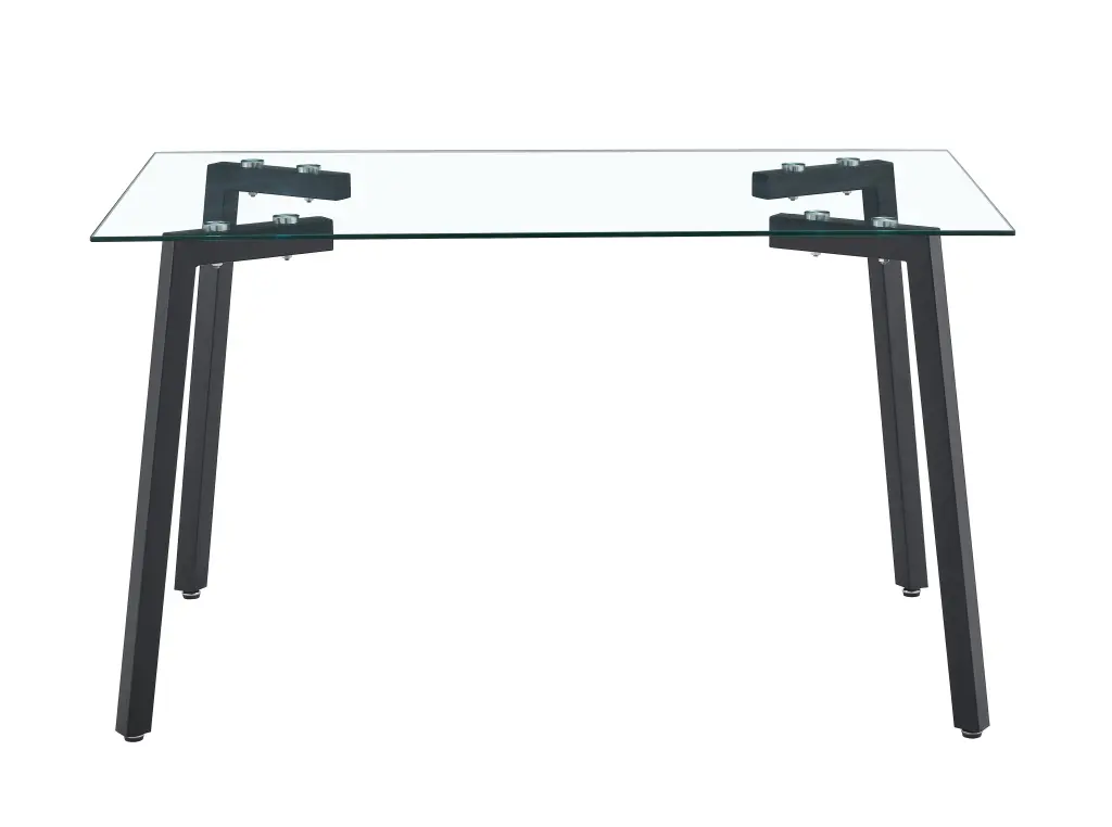 Crystal Dining Table - Transparent 130x80x8mm Precious Metal Legs & 4 Clear Seats d-n furniture