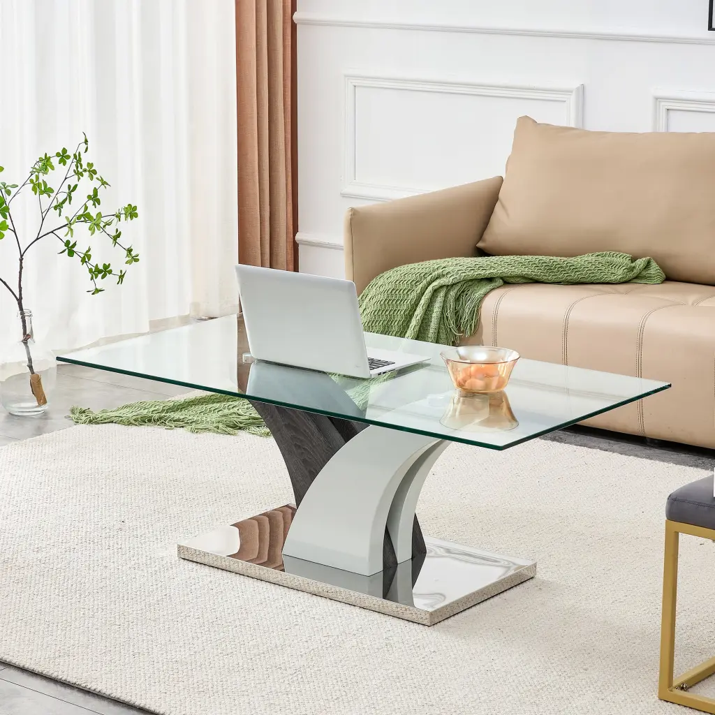 Modern Dining Table Tea Table Coffee Table Tempered Glass Countertop Contemporary Home Decor droom w-1151