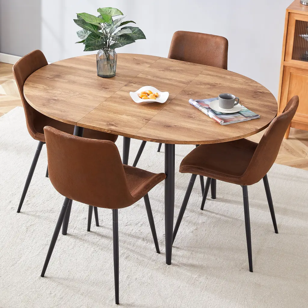 Modern Extendable MDF Dining Table And Chair Set Small Spaces droom w-1151
