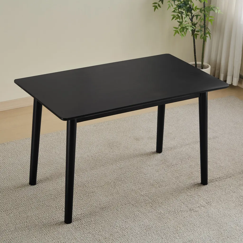 47 Inch Dining Table Black Solid Timber Kitchen Table Dining Room Table haizhijia