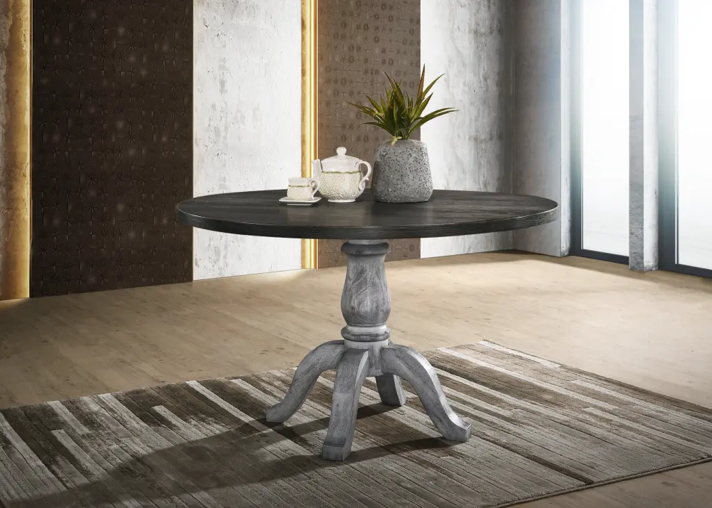 Iris Round Pedestal Dining Table Multicolor Seats 4 hz