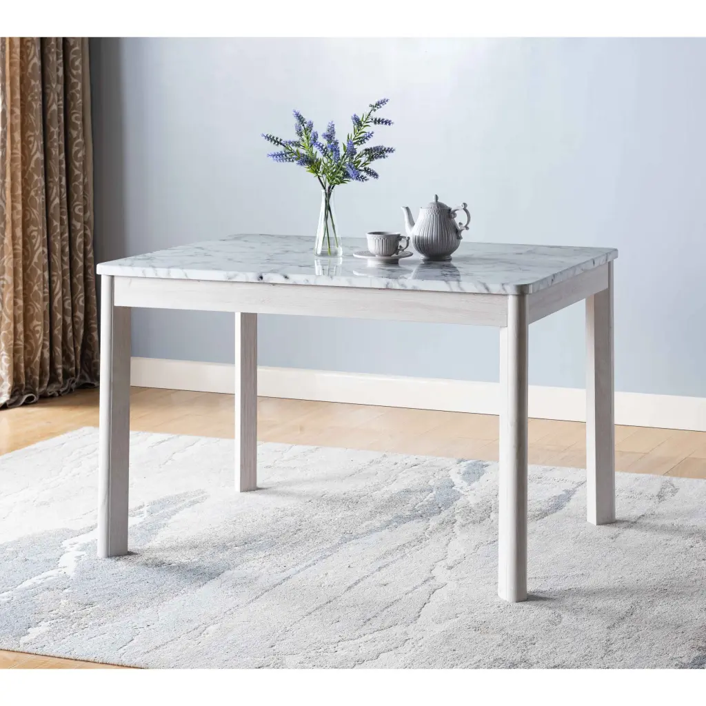 Glossy Marble E-reader Top Modern Faux Marble White Dining Table Faux Marble Desk id international- inc.