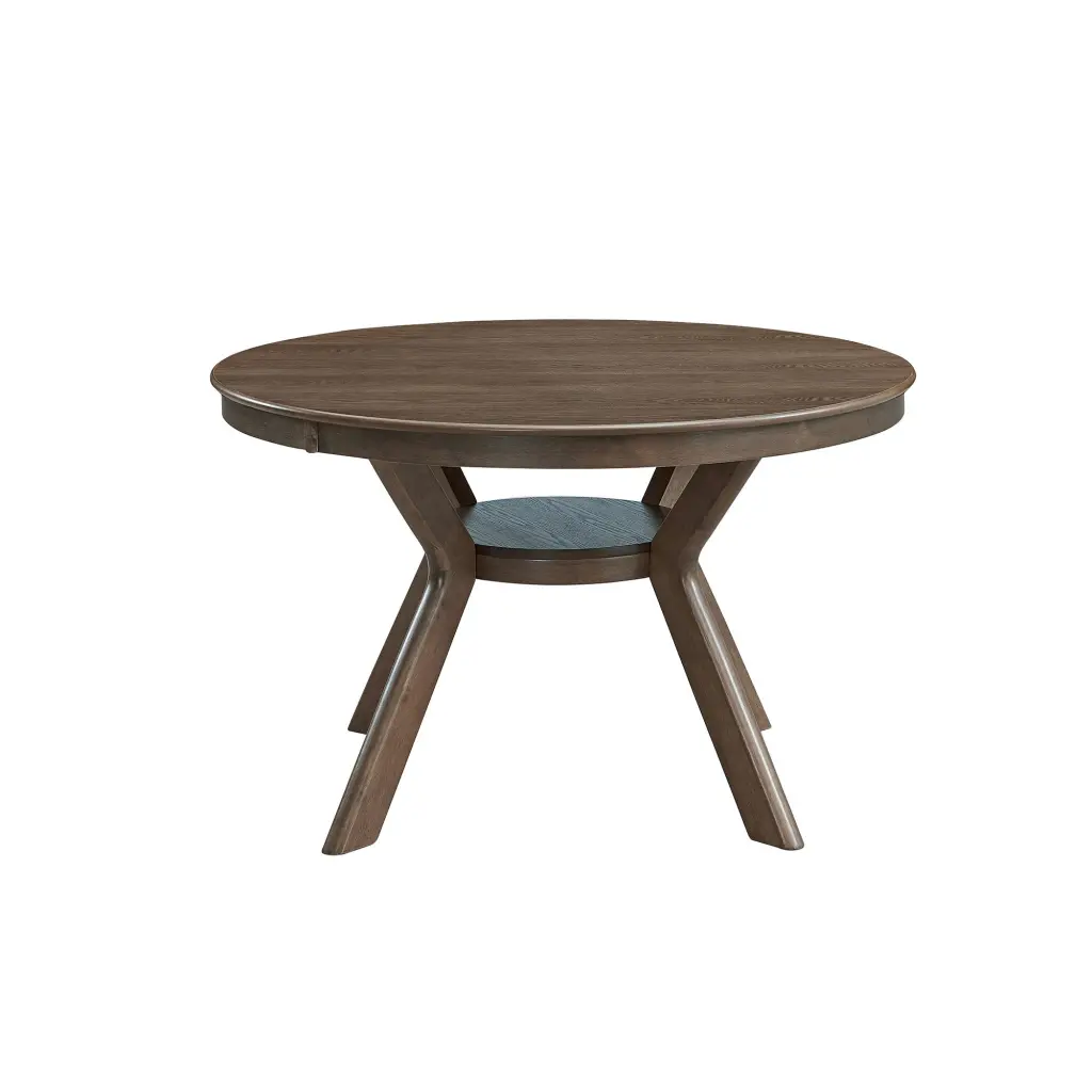 47.24 Inch Round Elastomer Timber Dining Table 4-6 Timberen Trestle Pedestal justone