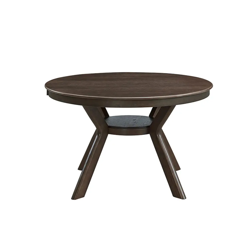47.24 Inch Round Wood Dining Table 4-6 People Wooden Trestle Base justone