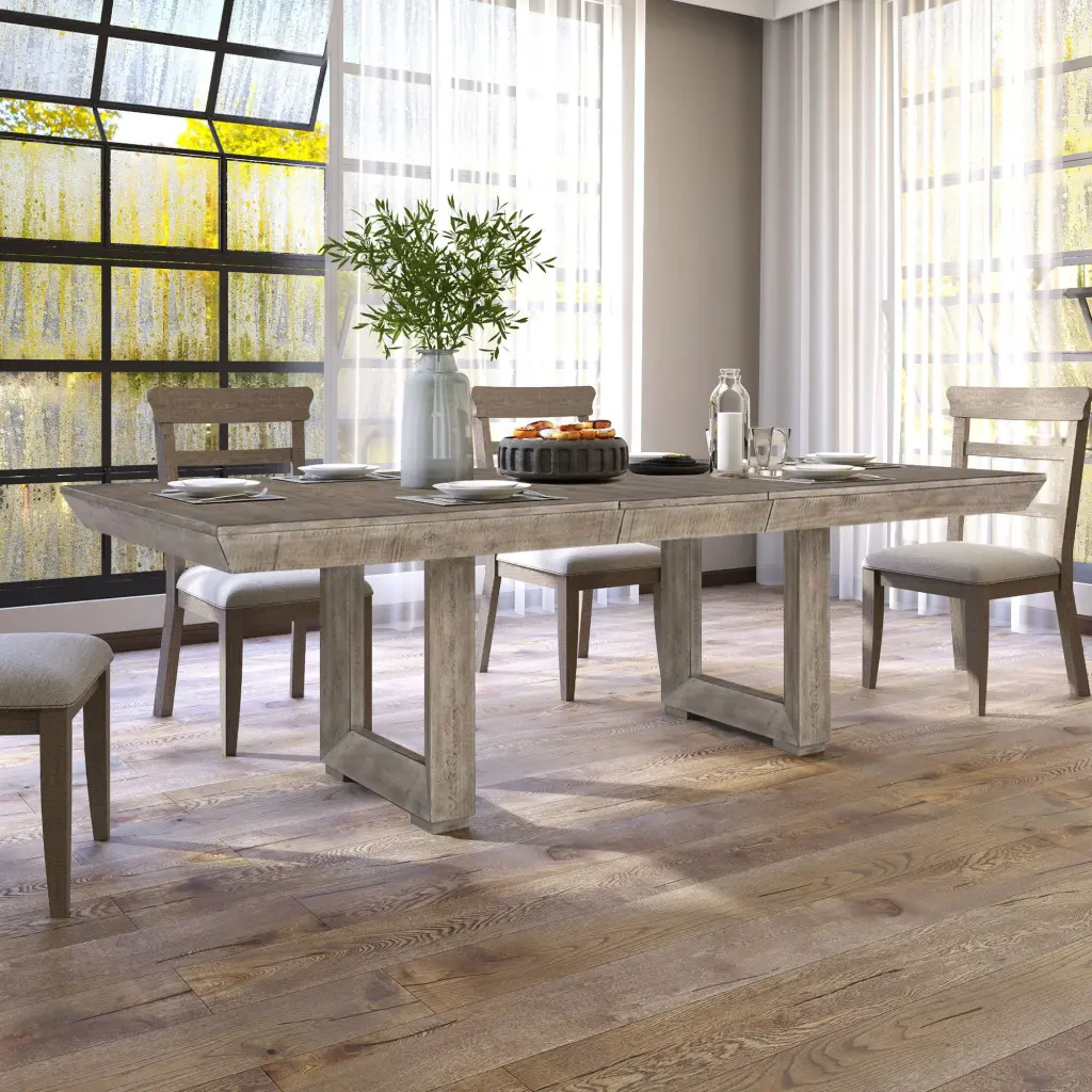 98 Inch Rectangular Dining Table Stretchable Farmhouse Style Large Gatherings justone interior