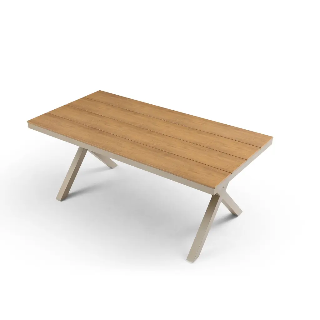 70.87 Inch Rectangular Dining Table X Shape Light Metal Table Legs justone outdoor -premium-
