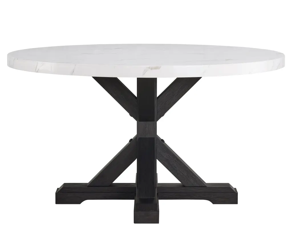 1Pc Transitional Modern Formal Dining Table White Round Faux Stone Top kanepe