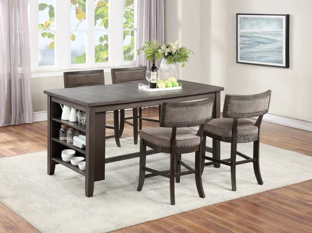 Dining Room Home Decor Counter Height Dining Table Side Shelves Rustic kanepe