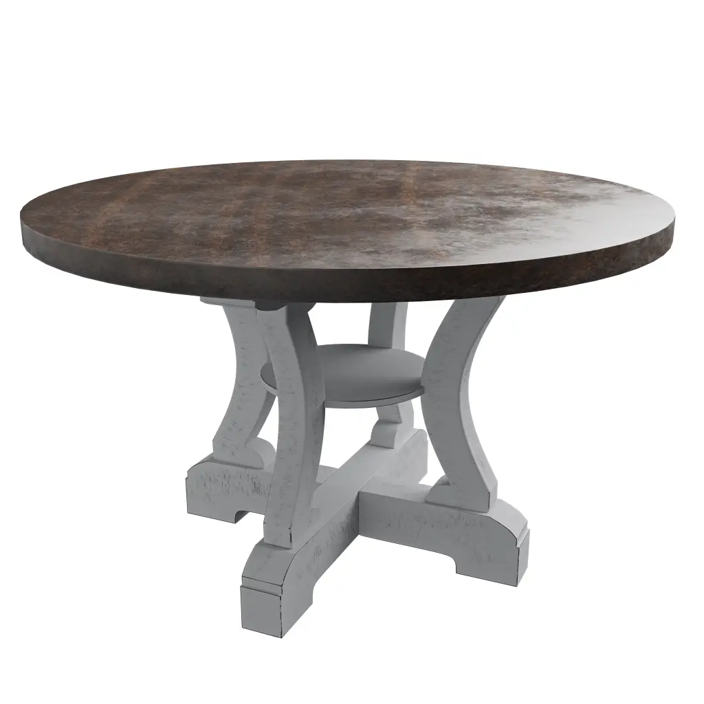 White Round Dining Table Elegant Design 1PC Timberen Furniture Dining Room kanepe