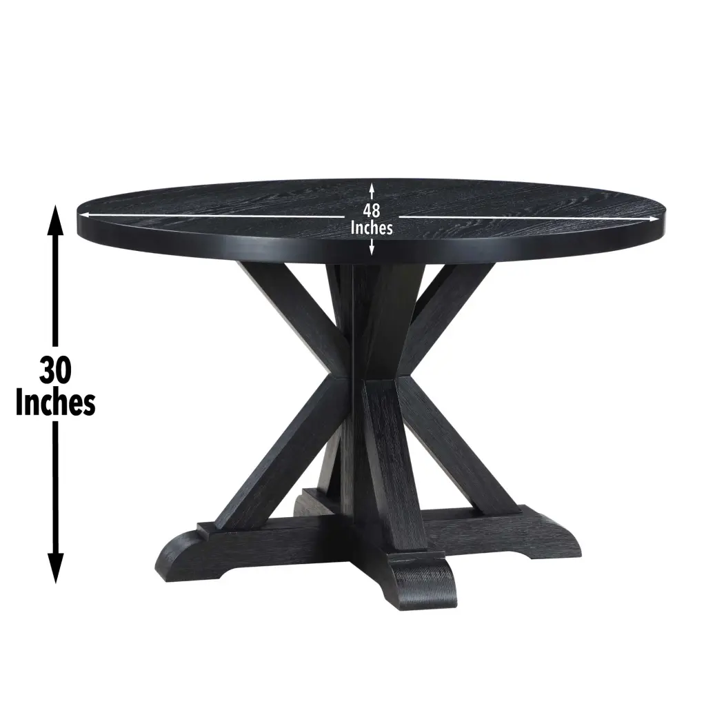 Molly Round Dining Table Black Timber - Modern Kitchen Furniture steve silver furniture
