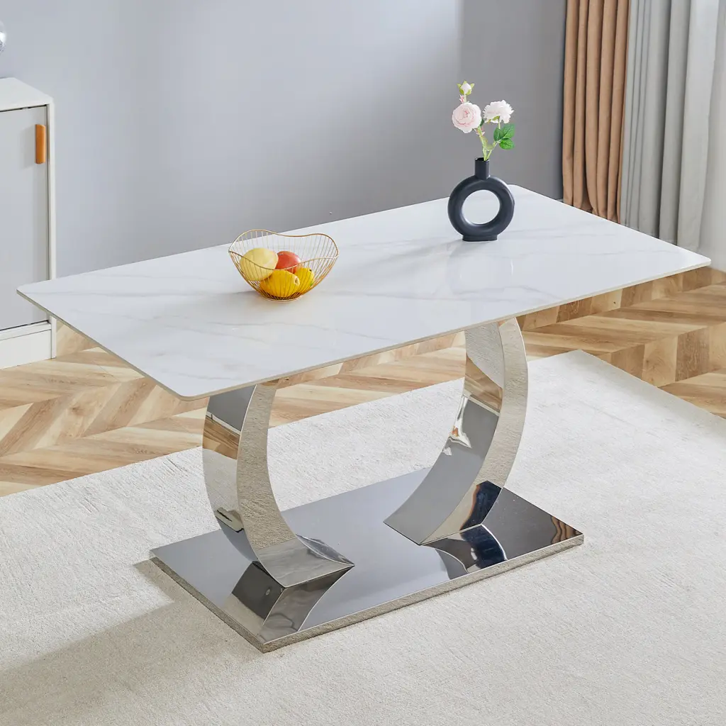 63x31.5x30 Inch Slate Dining Table - Refined Blend Strength and Elegance sunny