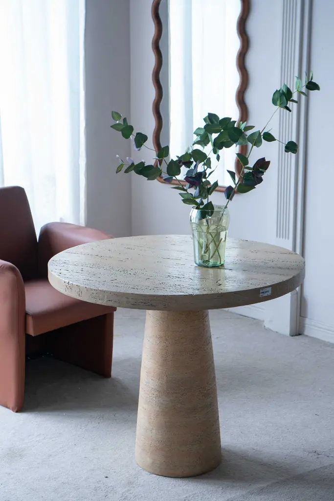 36X36X30 Inch Cream Round Dining Table Pedestal Base w2078