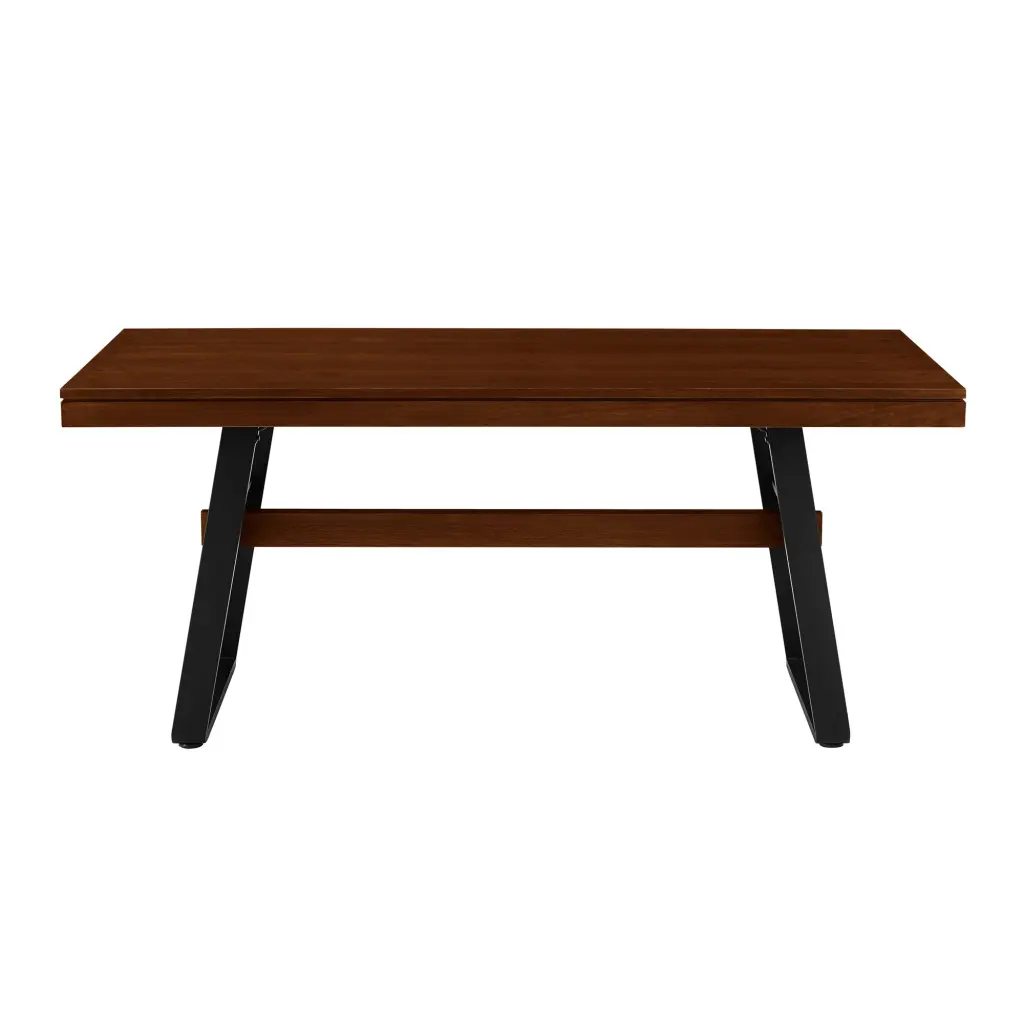 Modern Industrial Metallic And Timber Large Dining Table Dark Walnut walker edison
