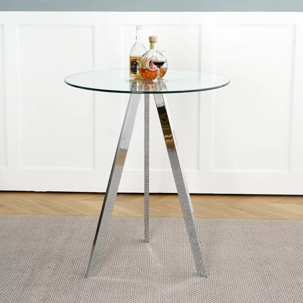 Modern Kitchen Crystal Dining Table Round Tempered Crystal Bar Table Top youngmagic
