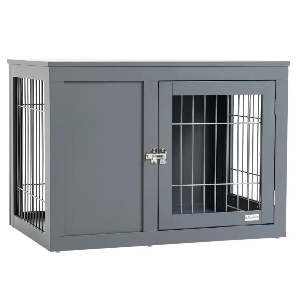 Pawhut Dog Crate Home Decor Wire Indoor Pet Kennel Cage End Table - Stylish Dog Crate Doubles as End Table aosom business
