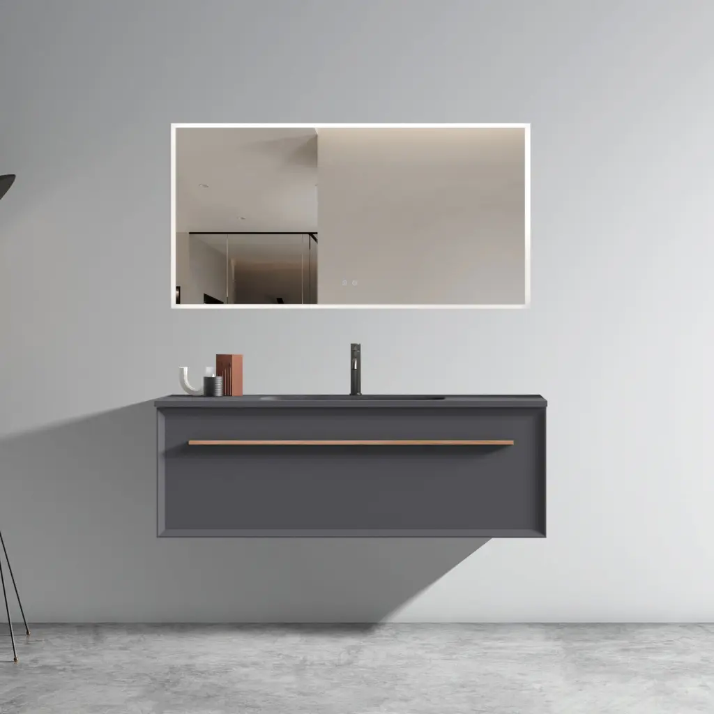 U053 Nevia 48W 207 Limited Edition Gray Bathroom Vanity Gray Sink abay home
