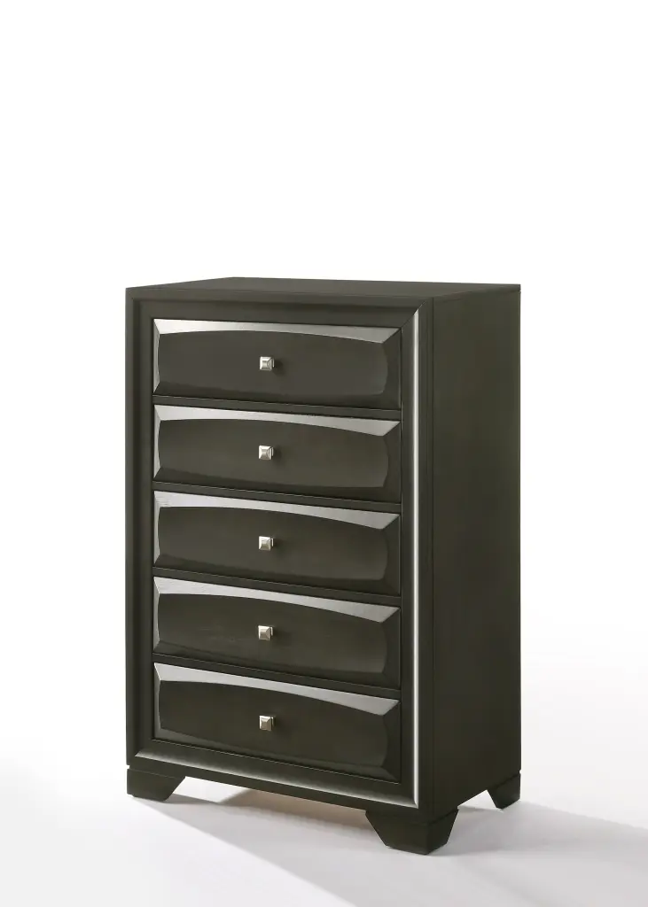 Antique Grey Chest Solid Timber MDF Bedroom Storage furniture max