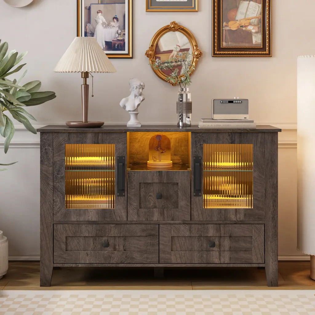 Drawer Dresser Cabinet Bar Cabinet Buffet Sideboard Storage Furniture jxy furniture