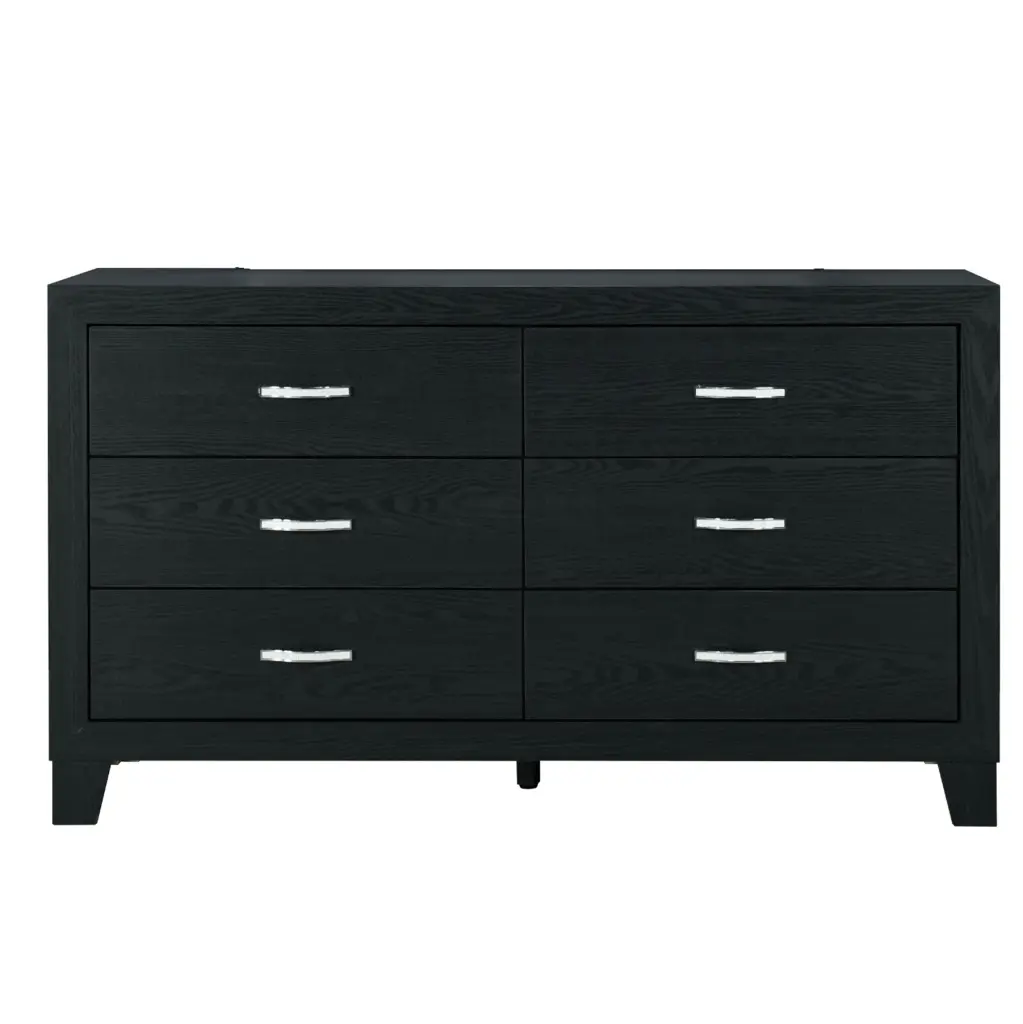 Carlos Black Dresser Solid Timber MDF Bedroom Storage luxe modern furniture