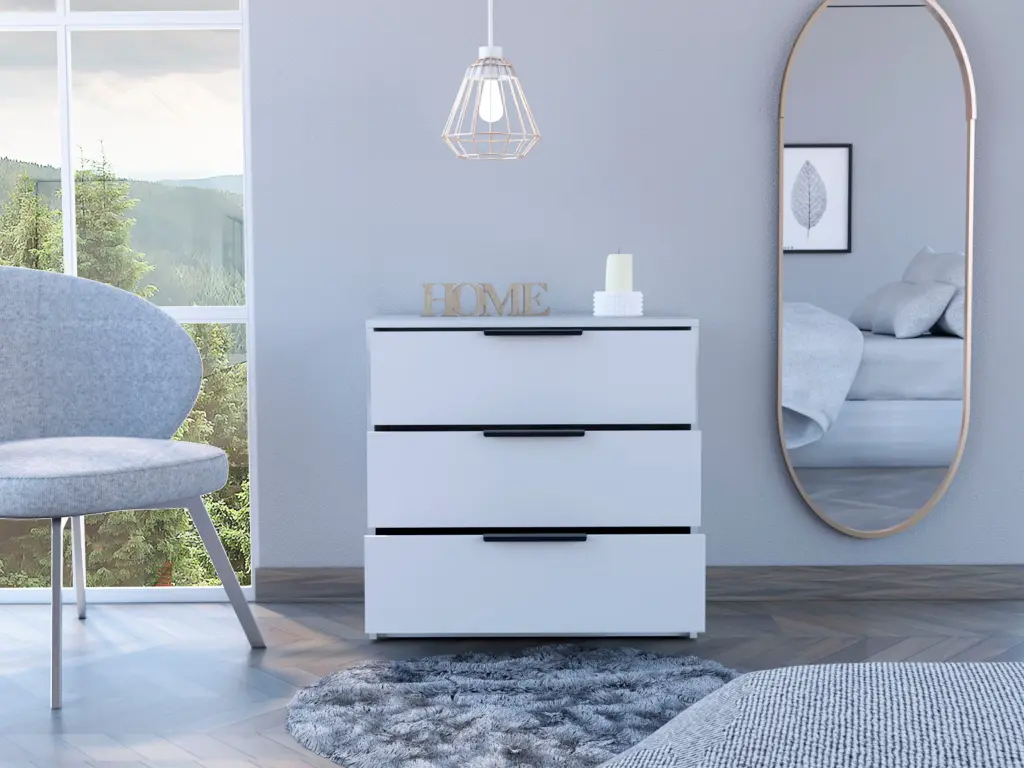Washington Three Drawer Dresser White American Design Bedroom Furniture rta mubles colombia