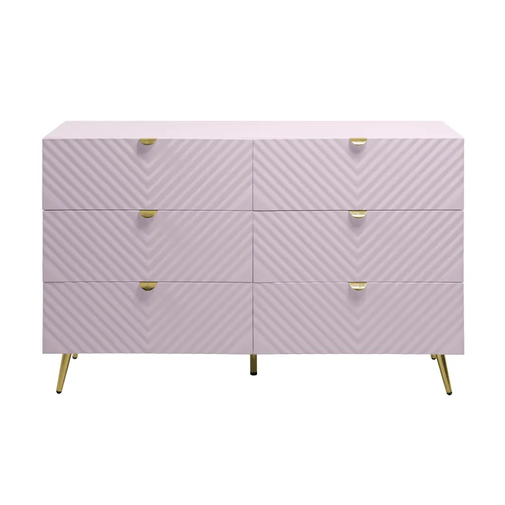 Gaines Gown Dresser Pink High Gloss Finish BD02665 Modern Bedroom Furniture acme onsite store